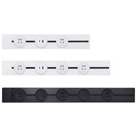 霍尼韦尔 A8轨道插座明装 墙壁插座免打孔壁挂式 滑动轨道排插黑50cm 磨砂黑50cm轨道+3个五孔