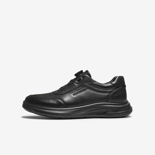 他她 休闲男鞋真皮商务休闲VMV01CM5 黑色 39