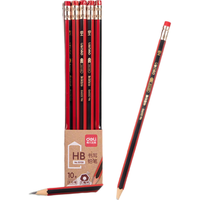 得力(deli)10支HB铅笔 红黑皮头抽条简易包装(10支/盒) 书写素描绘图铅笔  33158 