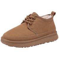 hotwind 热风 男鞋2025年冬季厚底增高雪地靴百搭休闲棉鞋加绒保暖鞋子 08杏色