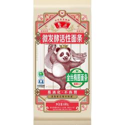 鲁花 熊猫金丝椭圆面条 微发酵工艺 600g 袋装挂面