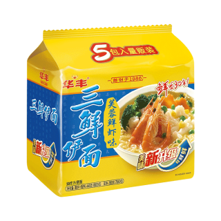 华丰 方便面三鲜伊面五连包泡面早餐速食休闲零食品 芙蓉鲜虾味5包*86g
