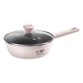 张小泉不粘锅炒锅 大嘴巴系列麦饭石 家用炒菜锅通用炉灶 20cm（邮盒带盖）