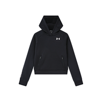 安德玛 UNDER ARMOUR【拉链口袋】120-160男女中大童户外运动加绒加厚连帽卫衣