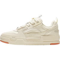 ANTA安踏微糖面包鞋板鞋男鞋厚底增高耐磨软底休闲鞋子 象牙白/深灰棕/干玫瑰紫-1 8.5(男42)