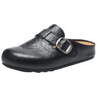 热风 勃肯鞋女鞋2026年春季复古包头拖鞋户外百搭通勤鞋子 01黑色 37