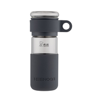 希诺（HEENOOR）玻璃杯茶水分离泡茶杯子男办公车载水杯便携随手杯 绅士蓝 460mL
