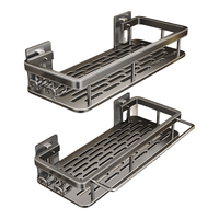 移动端、京东百亿补贴：百悍 卫生间置物架浴室免打孔 枪灰带2钩