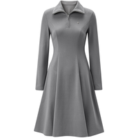 太平鸟 连衣裙通勤冬翻领长袖