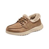 斯凯奇(SKECHERS)单鞋女平底加绒保暖舒适休闲鞋136446 栗色333 37