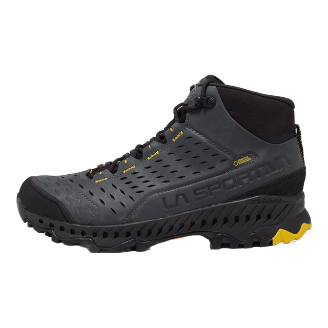 LA SPORTIVA 防水透气皮面登山鞋男防滑减震快速行进徒步鞋PYRAMID 碳灰/黄 42