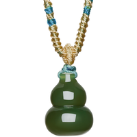 周大生 云葫揽月和田玉葫芦吊坠福禄平安时尚项链挂件母亲节 云葫揽月