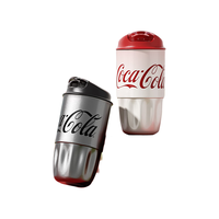 NONOO可口可乐联名保温杯咖啡杯男女士316不锈钢保冷水杯 复古银 450ml