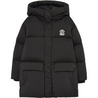 MLB男女大童经典长款连帽鸭绒羽绒服锁温儿童外套小个子
