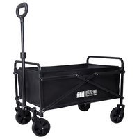 探险者 户外露营车折叠露营推车营地拖车野餐野营桌板手拉车摆摊快递车 150L -实心万向轮