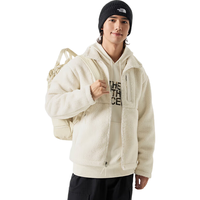 北面 抓绒外套男户外保暖厚摇粒绒夹克7QT1 白色/N3N