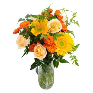 今日必买：京东鲜花 橘子汽水玫瑰向日葵鲜花花束15支