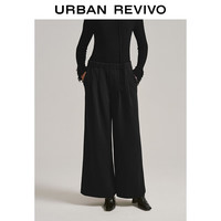 URBAN REVIVO 休闲简约 女士阔腿裤  黑色 S