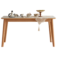 原始原素 实木岩板餐桌小户型餐厅简约现代吃饭桌子原木色京禾餐桌1.2米