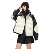 雪中飞 女式韩式撞色设计短款保暖时尚拼接羽绒服2024御寒防风女