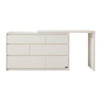 QuanU 全友 家居 斗柜奶油风多用置物柜可变书桌妆台隔厅柜家用收纳柜129503B