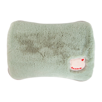 彩虹暖手宝充电热水袋毛绒暖手袋卡通加厚暖水袋充电电暖宝水电隔离 牛油果绿【仿兔毛绒】