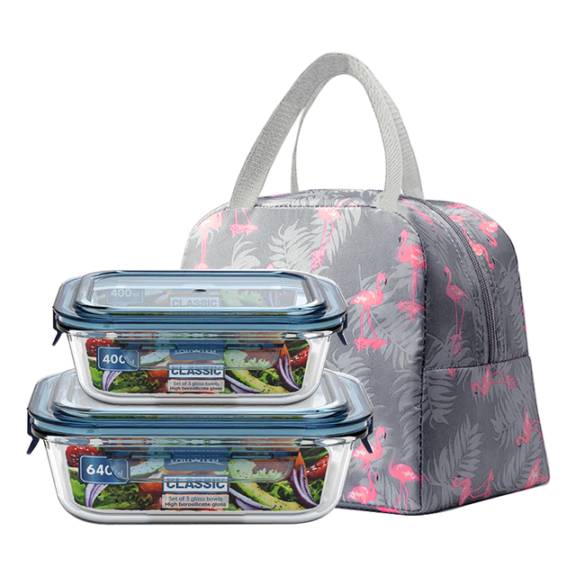 乐唯诗 高硼玻璃饭盒餐盒格保鲜保温便当碗冰箱保鲜盒玻璃收纳盒 乐鲜一体盖