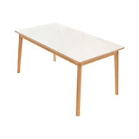 国家补贴：京东京造 岩板餐桌家用原木风饭桌子小户型餐桌实木脚餐桌椅组合1桌4椅1.4M