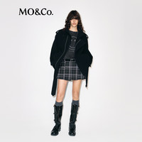 MO&Co.毛呢夹克2025冬绵羊毛山羊绒立领可拆卸肩袢附腰带MBE4JKTT02 黑色 M /165
