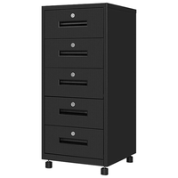 ZHONGWEI 中伟 文件柜矮柜铁皮档案柜黑色五斗柜