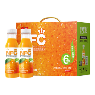 汇源100%NFC橙汁280ml*10盒鲜榨非浓缩还原果汁饮料礼盒整箱