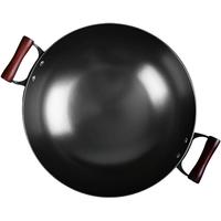 陈枝记双耳铸铁锅老式家用炒菜锅圆底无涂层不粘锅生铁燃气灶适用