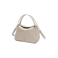 半坡饰族(bampo)牛皮小圆满菜篮子包包高级单肩斜挎时尚头层牛皮手提 月石灰 小包