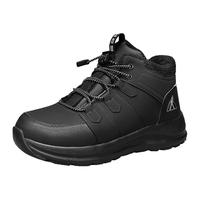 足力健老人鞋冬季保暖棉鞋高帮鞋舒适加绒缓震休闲健步鞋 2398609K 黑色（男款） 42