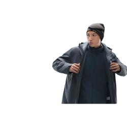牧高笛 野径三合一抓绒冲锋衣男女款户外防风防水保暖 男/钴蓝色 M