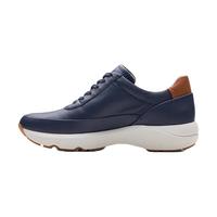其乐(Clarks)女鞋蓝色休闲鞋低帮拉链系带防滑橡胶底轻质透气春夏26176649 Navy Lear 7=37.5