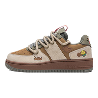 KAPPA卡帕女鞋厚底板鞋女2024冬季百搭小白鞋女软底增高运动鞋子女 拿铁咖色/水泥灰 36