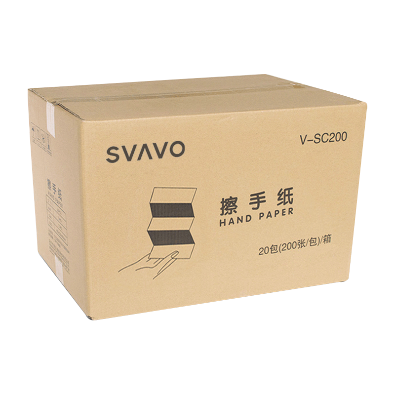 瑞沃（SVAVO） 擦手纸 洗手间卫生抽纸 商用纸抽 酒店擦手纸巾 40包装/2箱 擦手纸盒纸V-SC200