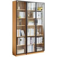 香木语 实木书柜玻璃门落地书本收纳柜客厅陈列柜展示柜多功能杂志柜 单门书柜