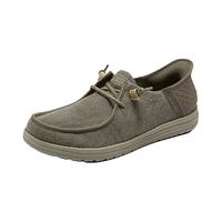 斯凯奇(Skechers)2024夏季Slip ins男士闪穿鞋一脚蹬乐福鞋帆布鞋210952 卡其色/KHK 42.5
