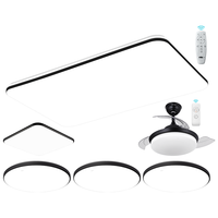 Lighting 雷士 NVC 光鸿系列 LED客厅灯+方卧灯+风扇灯+圆卧灯*3 黑+白