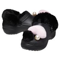 Crocs暖棉洞洞鞋卡骆驰经典云朵心饰冬季暖绒厚底女鞋|210691