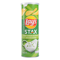 乐事(Lay's)薯片无限酸奶油洋葱味桶装100g 泰国 休闲零食膨化