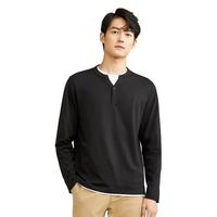 GIORDANO 佐丹奴 男士亨利领长袖T恤 01021821