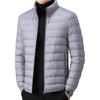 恒源祥品牌男装轻薄羽绒服男士2022年冬季新款纯色超轻便立领短款保暖外套易打理 YR8008款灰色 180/XL建议135-150斤
