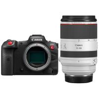 Canon/佳能 全画幅微单相机电影摄影机套装+RF70-200mm F2.8镜头+512G卡+包+备电+UV镜+碳纤维脚架