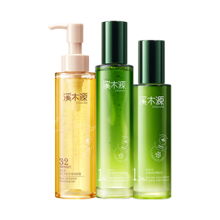 溪木源 控油清爽 抗痘水乳套装+洁颜露  120ml+100ml+120ml