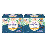 大王elis爱璐茜420mm卫生巾光羽极薄透气棉柔夜用姨妈巾16片组合