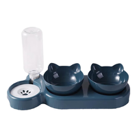 领宠爱 猫碗 狗碗双碗猫食盆宠物自动饮水器防打翻狗盆 升级三碗