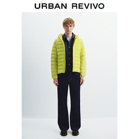 UR2025秋季男装简约休闲连帽绗缝连帽羽绒服UMB150001 亮黄 XS